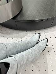 Shark Lock Cowboy Boots Grey Suede - 2