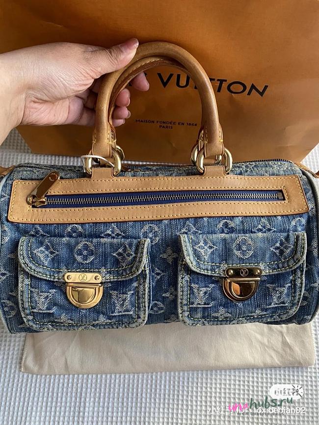 Louis Vuitton Speedy 30 Blue Monogram Denim - 1