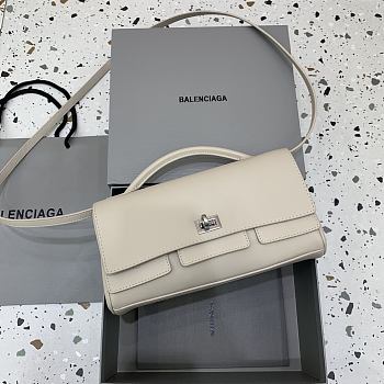 Balenciaga Vel Air Clutch In Cream  - 26.9x13.9x5.3cm