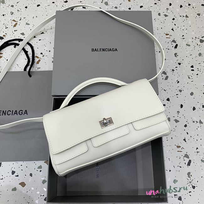 	 Balenciaga Vel Air Clutch In White - 26.9x13.9x5.3cm - 1