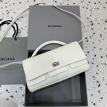 	 Balenciaga Vel Air Clutch In White - 26.9x13.9x5.3cm