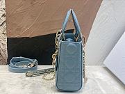 Dior Lady mini Blue Smooth Leather - 17cm - 5