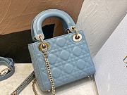 Dior Lady mini Blue Smooth Leather - 17cm - 4
