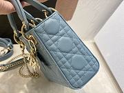 Dior Lady mini Blue Smooth Leather - 17cm - 3