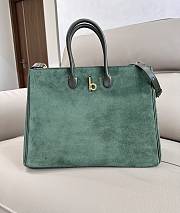 Burberry Rocking Horse tote bag suede green - 35.5x18 x 28cm - 1