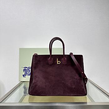 	 Burberry Rocking Horse tote bag suede purple - 35.5x18 x 28cm