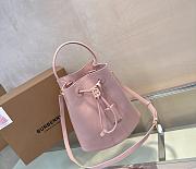 Burberry TB Monogram Plaque Drawstring Bucket Bag Pink - 6