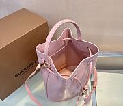 Burberry TB Monogram Plaque Drawstring Bucket Bag Pink - 4