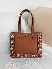 	 VALENTINO GARAVANI NELLCÔTE VLOGO SIGNATURE GRAINY CAFLSKIN TOTE - 21 X 16 X 5 cm - 2
