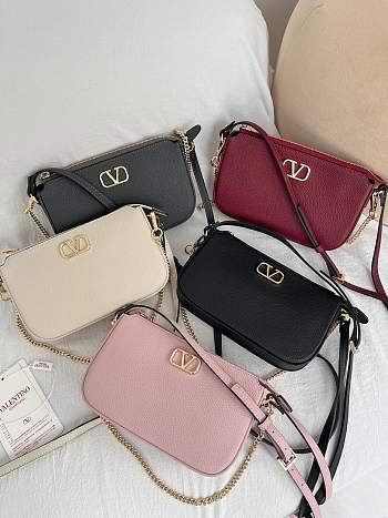 Valentino Mini Vlogo Signature Calfskin Crossbody Bag - 21.5x13x3cm