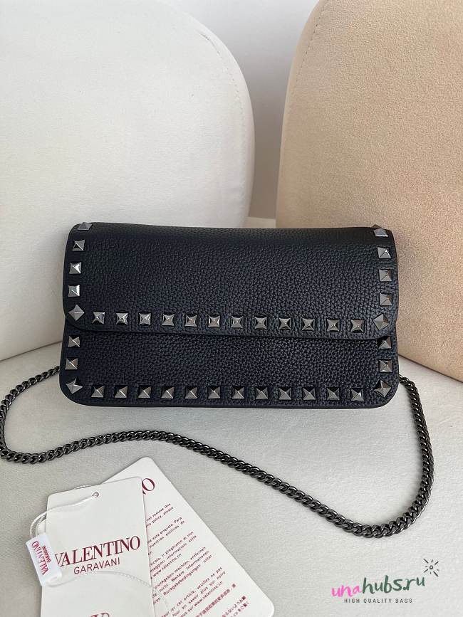 	 Valentino Garavani Vring All Black Bag - 21x611cm - 1