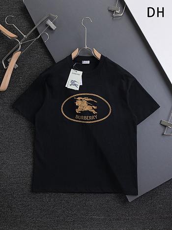 Burberry Knight Stamp Cotton T-shirt in Black 
