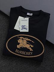 Burberry Knight Stamp Cotton T-shirt in Black  - 3
