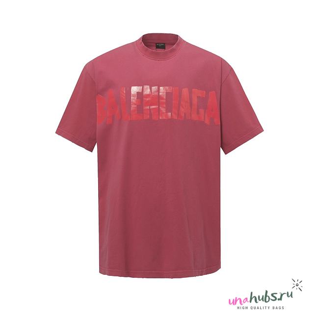 Balenciaga Tape Type T-shirt Medium Fit in Rasberry - 1