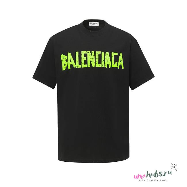 Balenciaga Men's Tape Type vintage Cotton T-Shirt  - 1