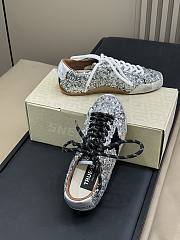 Golden Goose True-Star in silver sequins with black star and beige leather heel tab - 6