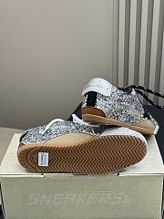 Golden Goose True-Star in silver sequins with black star and beige leather heel tab - 2