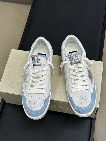 Golden Goose Ball Star LTD in suede with metallic leather star and denim inserts 