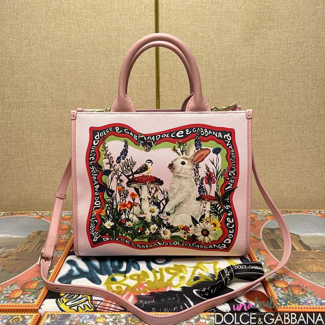 Dolce & Gabbana Nature-print Tote Bag In Pink 30*14*26cm - 1