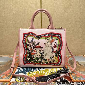 Dolce & Gabbana Nature-print Tote Bag In Pink 30*14*26cm