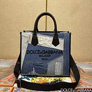 Dolce & Gabbana logo-embroidered Denim Tote Bag 31*27*15cm  - 1