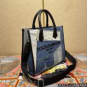 Dolce & Gabbana logo-embroidered Denim Tote Bag 31*27*15cm  - 5