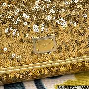 	 Dolce & Gabbana Small Silicy Gold Sequins Handbag -18*11*6cm - 6