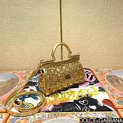 	 Dolce & Gabbana Small Silicy Gold Sequins Handbag -18*11*6cm - 2