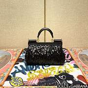 	 Dolce & Gabbana Small Silicy Black Sequins Handbag -18*11*6cm - 3