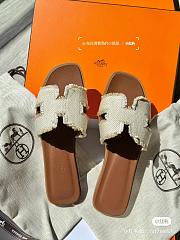 Hermes Oran Canvas Sandals - 1