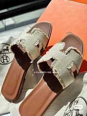 Hermes Oran Canvas Sandals - 5