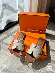 Hermes Oran Canvas Sandals - 3