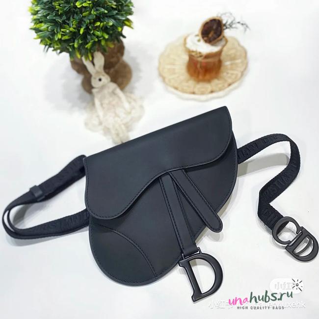 Dior Saddle Belt Pouch Black Bag - 18.5x16.5x2cm  - 1