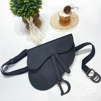Dior Saddle Belt Pouch Black Bag - 18.5x16.5x2cm 