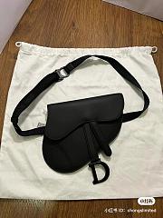Dior Saddle Belt Pouch Black Bag - 18.5x16.5x2cm  - 3