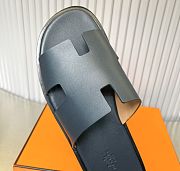 Hermes Izmir Black Smooth Leather Sandal - 4