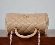 Chanel Coco Handle Beige Caviar Leather Gold Hardware - 14*24*10cm - 6