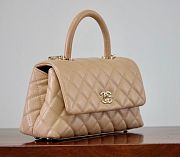 Chanel Coco Handle Beige Caviar Leather Gold Hardware - 14*24*10cm - 3