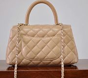 Chanel Coco Handle Beige Caviar Leather Gold Hardware - 14*24*10cm - 2
