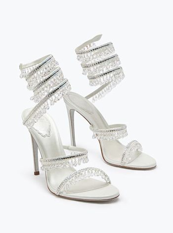 Rene Caovilla Chandelier Ivory Sandal White105mm