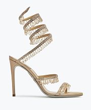 	 Rene Caovilla Chandelier Ivory Sandal Beige 105mm - 3