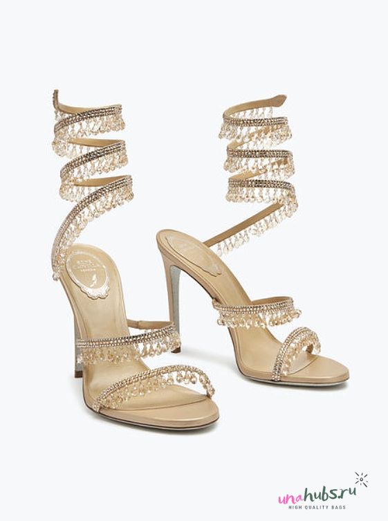 	 Rene Caovilla Chandelier Ivory Sandal Beige 105mm - 1