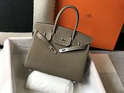Hermes Birkin 25cm Togo Leather In Taupe Silver Hardware - 5