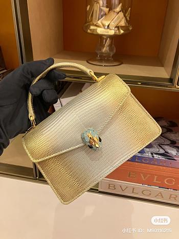 Bvlgari Serpenti Forever Lizard Top Handle Bag - 19x11x6cm