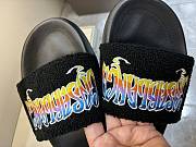 CASABLANCA Embroidered Terry Sliders in Black - 6