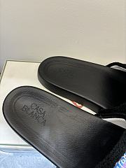 CASABLANCA Embroidered Terry Sliders in Black - 2