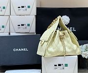 Chanel Drawstring Bag Caviar Leather In Light Yellow - 30x26x14cm - 6