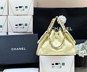 Chanel Drawstring Bag Caviar Leather In Light Yellow - 30x26x14cm - 4