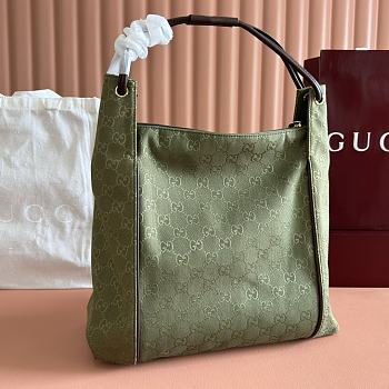 GUCCI Canvas Monogram Hobo Green Bag - W36xH36x10cm