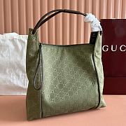 GUCCI Canvas Monogram Hobo Green Bag - W36xH36x10cm - 5